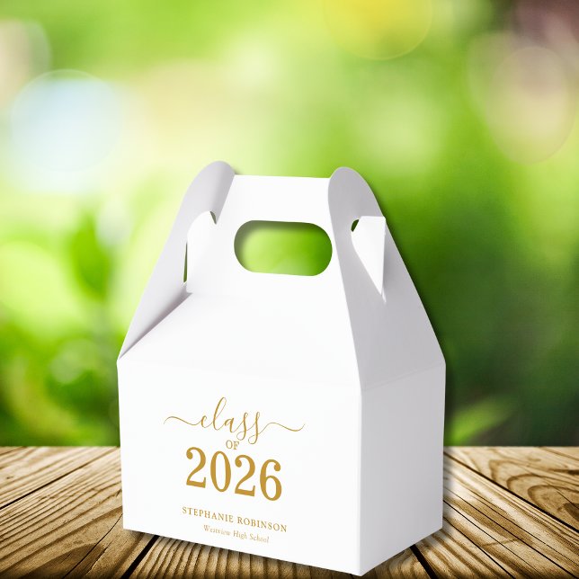 Class of 2026 Gold Script Graduation   Favor Boxes (Creator Uploaded)