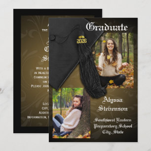 Class of 2026 Gold Tassel Dignified Graduation Invitation