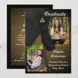 Class of 2026 Gold Tassel Dignified Graduation Invitation