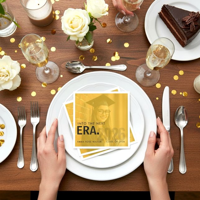 Class of 2026 Golden Photo Napkins (Creator Uploaded)