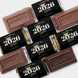 Class of 2026 Grad Black and Gold Thank You Hershey's Miniatures