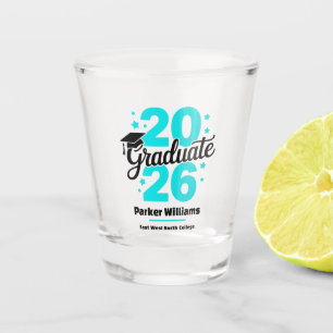 Class of 2026 Grad Cap   Graduate Aqua Shot Glass