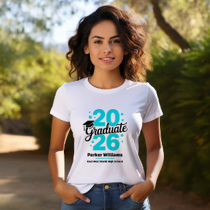 Class of 2026 Grad Cap Graduate Aqua T-Shirt