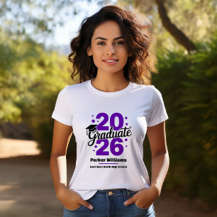 Class of 2026 Grad Cap   Graduate Purple  T-Shirt