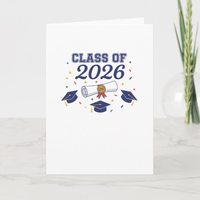 Class of 2026 Grad Caps and Diploma Card Blank (Front)