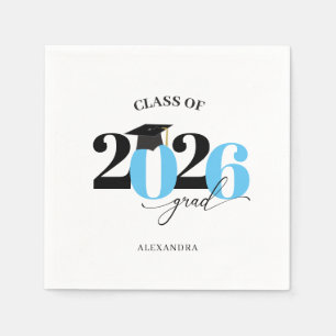 Class of 2026 Grad Modern Typography Napkins
