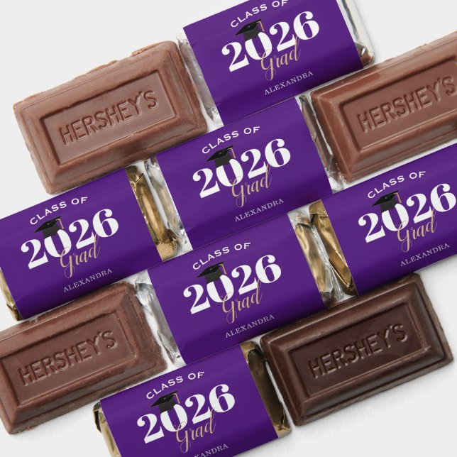 Class of 2026 Grad Purple Thank You Hershey's Miniatures (Assorted)