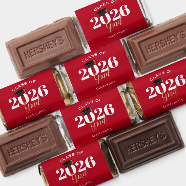 Class of 2026 Grad Red Thank You Hershey's Miniatures (Assorted)