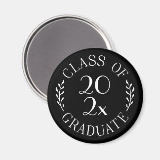 Class of 2026 Graduate Chic Typography Black Magnet