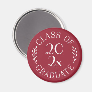 Class of 2026 Graduate Chic Typography Burgundy Magnet