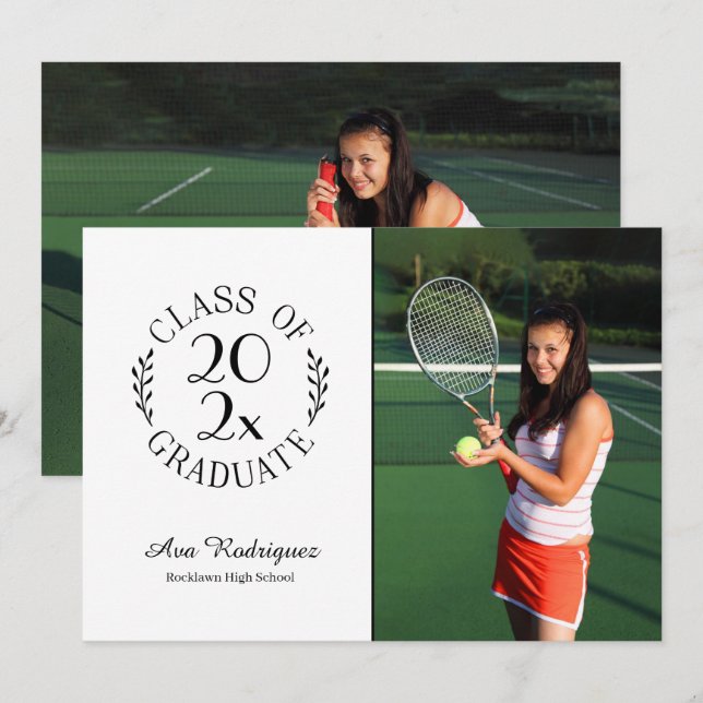 Class of 2026 Graduate Classic 2 Photo Graduation Announcement (Front/Back)