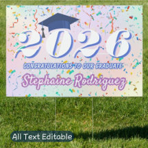Class of 2026 Graduate Confetti Fun Graduation Cap