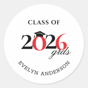 Class of 2026 Graduate Hershey's Candy Favors Classic Round Sticker
