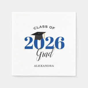 Class of 2026 Graduate Modern Blue Napkins