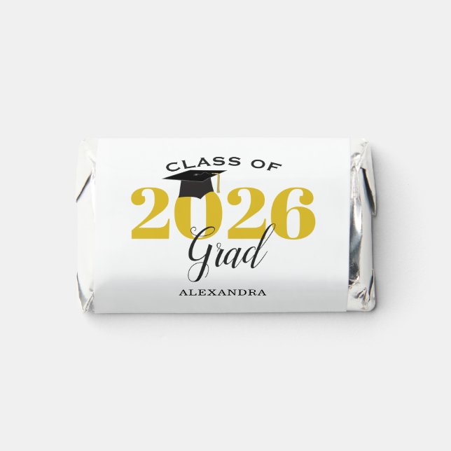 Class of 2026 Graduate Modern Gold Hershey's Miniatures (Front)