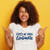 Class of 2026 graduate modern navy graduation