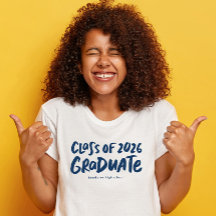 Class of 2026 graduate modern navy graduation