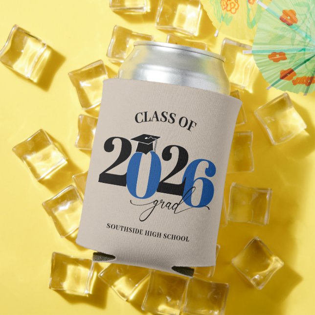Class of 2026 Graduate Modern Red Can Cooler (In Situ Summer)