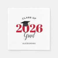 Class of 2026 Graduate Modern Red