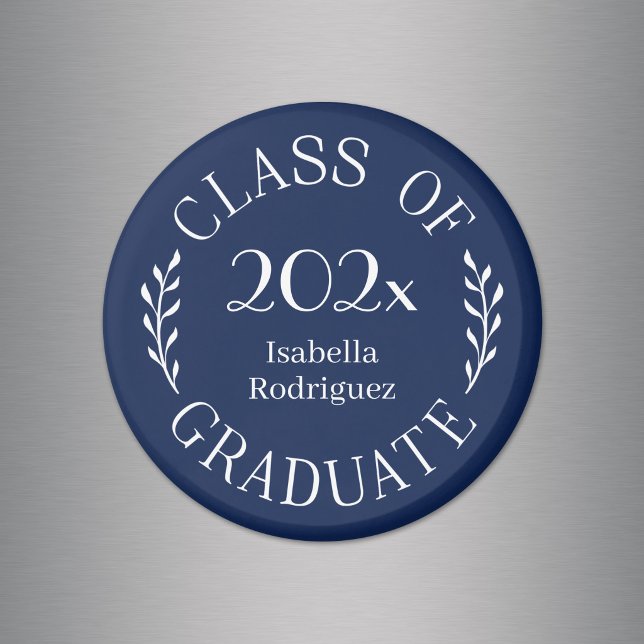 Class of 2026 Graduate Name Typography Navy Blue Magnet (Class of 2026 Graduate Name Typography Navy Blue Magnet in situ)