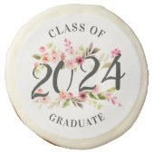 Class of 2026 Graduate Pink Floral Graduation Sugar Cookie (Front)