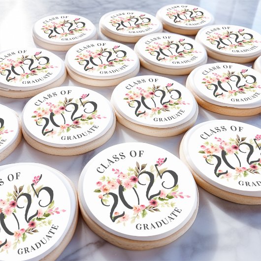Class of 2026 Graduate Pink Floral Graduation Sugar Cookie