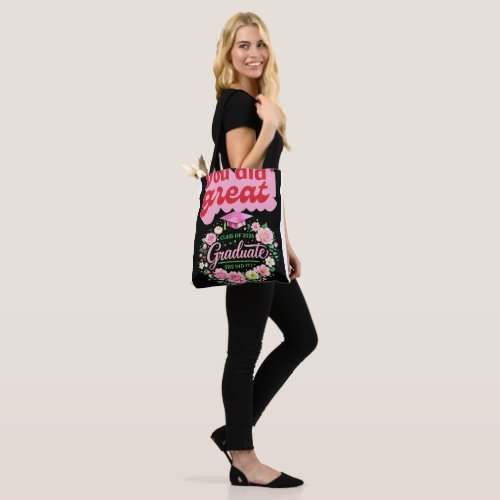 Class of 2026 Graduate She Did It Pink Floral Grad Tote Bag