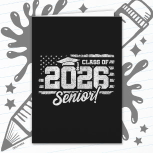Class of 2026 Graduation American Flag Senior 2026 Card