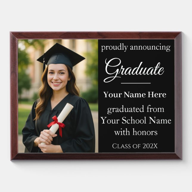 Class of 2026 Graduation Announcement Award Plaque (Horizontal)