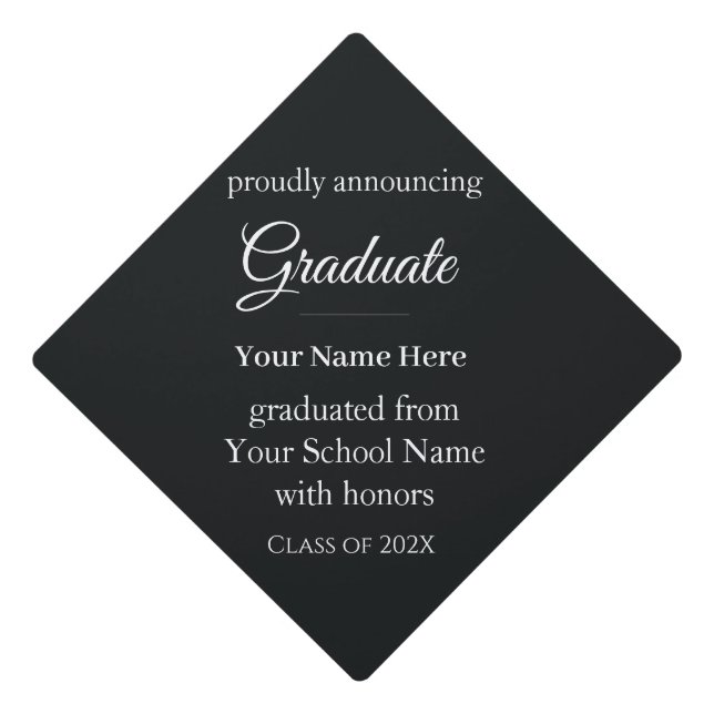 Class of 2026 Graduation Announcement Cap Topper (Front)