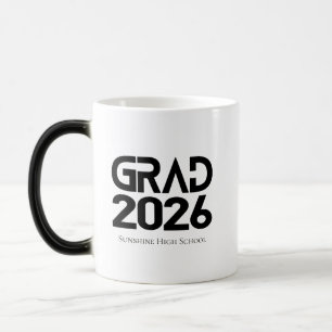 Class of 2026 Graduation Black White Minimalist Color Morph Mug