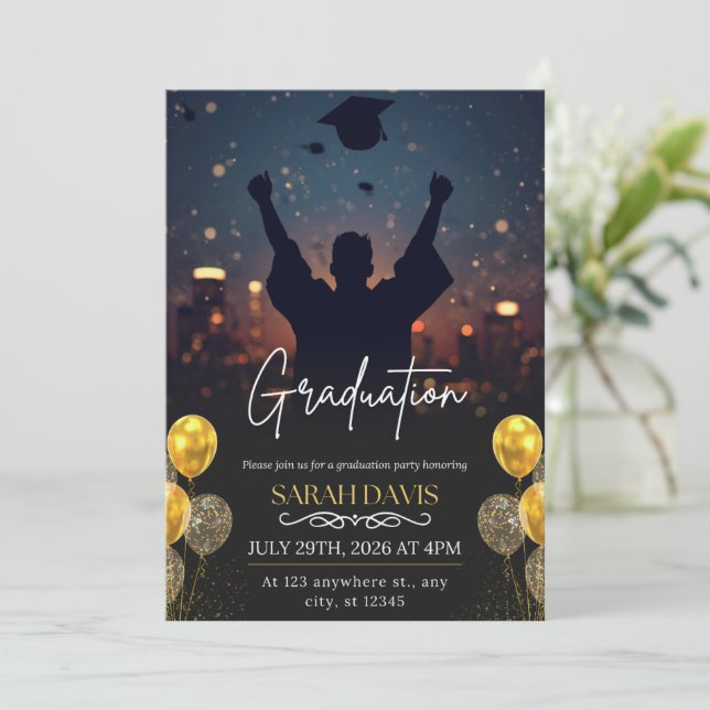 Class of 2026 Graduation Celebration Modern Announcement (Standing Front)