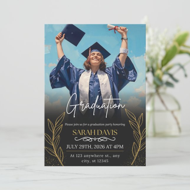 Class of 2026 Graduation Celebration Modern Invitation (Standing Front)