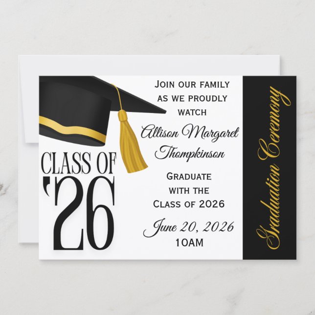 Class of 2026 Graduation Ceremony Invitation (Front)