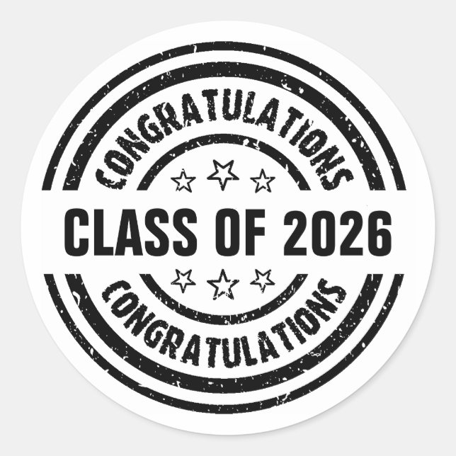 Class of 2026 Graduation  Classic Round Sticker (Front)
