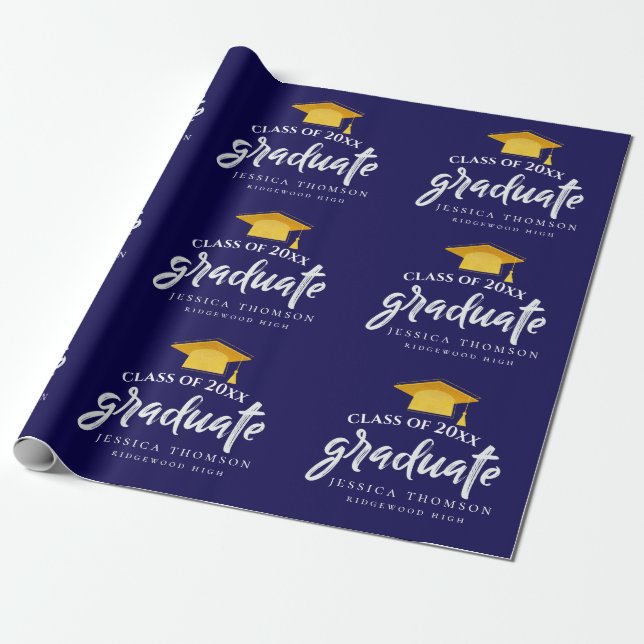Class of 2026 Graduation Congratulation Grad Party Wrapping Paper (Unrolled)