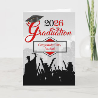 Class of 2026 Graduation Congratulations in Red Card