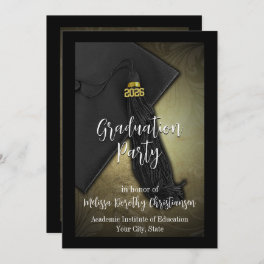 Class of 2026 Graduation Party Invite Gold Tassel