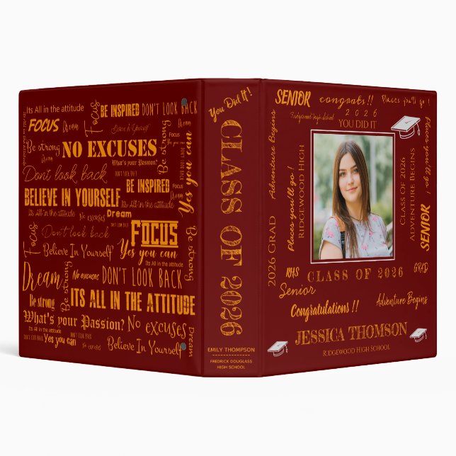 Class of 2026 Graduation Photo Keepsake Memory     3 Ring Binder (Background)