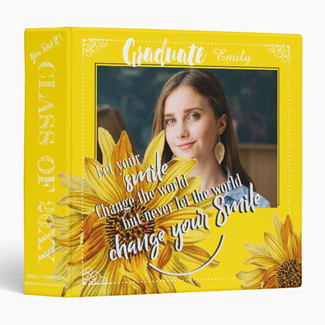 Class Of 2026 Graduation Photo Memories  3 Ring Binder (Front/Spine)