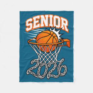 Class of 2026 graduation senior 26 basketball fleece blanket