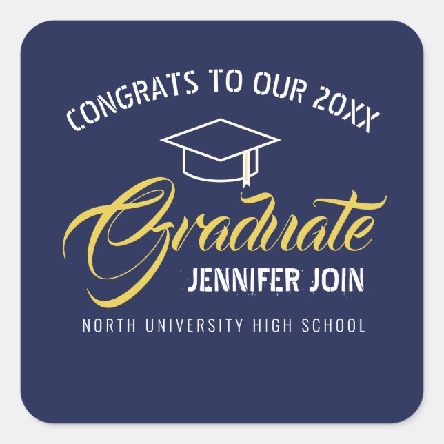Class of 2026 graduation  square sticker (Front)