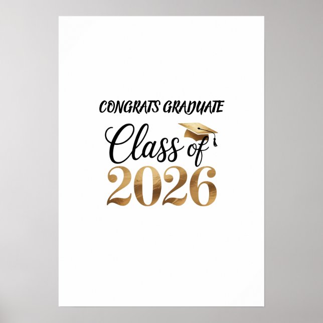 Class of 2026 Graduation T-Shirt Gift Poster (Front)