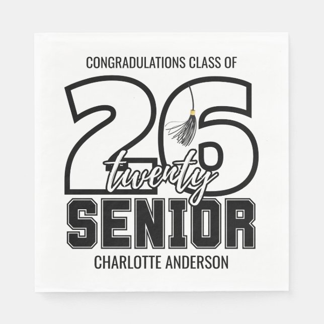 Class of 2026 Graduation Tassel Paper Napkins (Front)