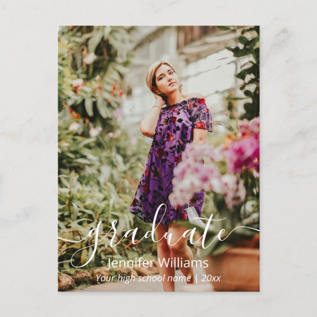 Class of 2026 Graduation Thank You 2 photo Postcard (Front)