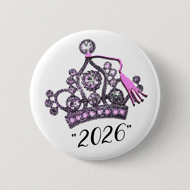  “Class of 2026” Graduation Tiara Button (Front)