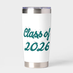 Class of 2026 green script graduation insulated tumbler