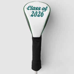 Class of 2026 green text graduation  golf head cover