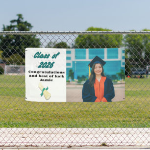 Class of 2026 green typograhy graduation photo banner