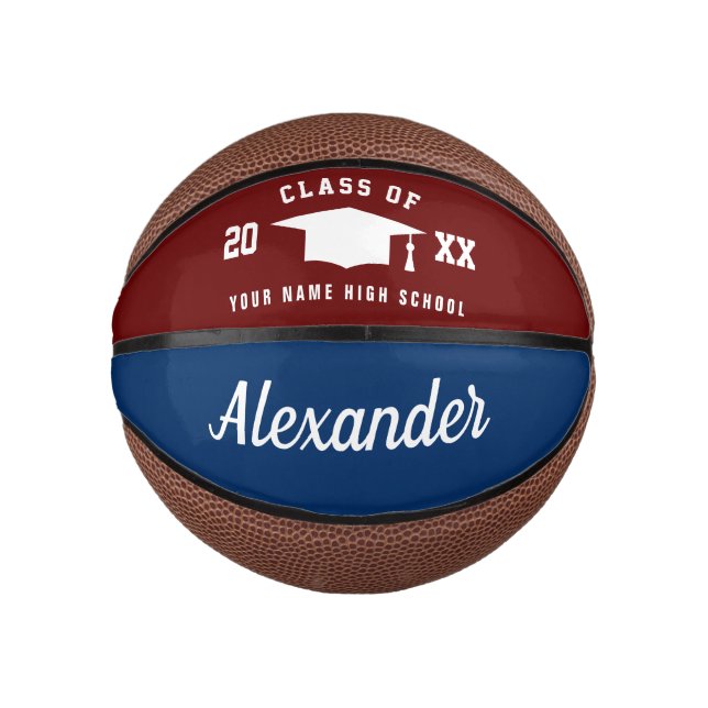 Class of 2026 High School Graduation party gift Mini Basketball (Front)